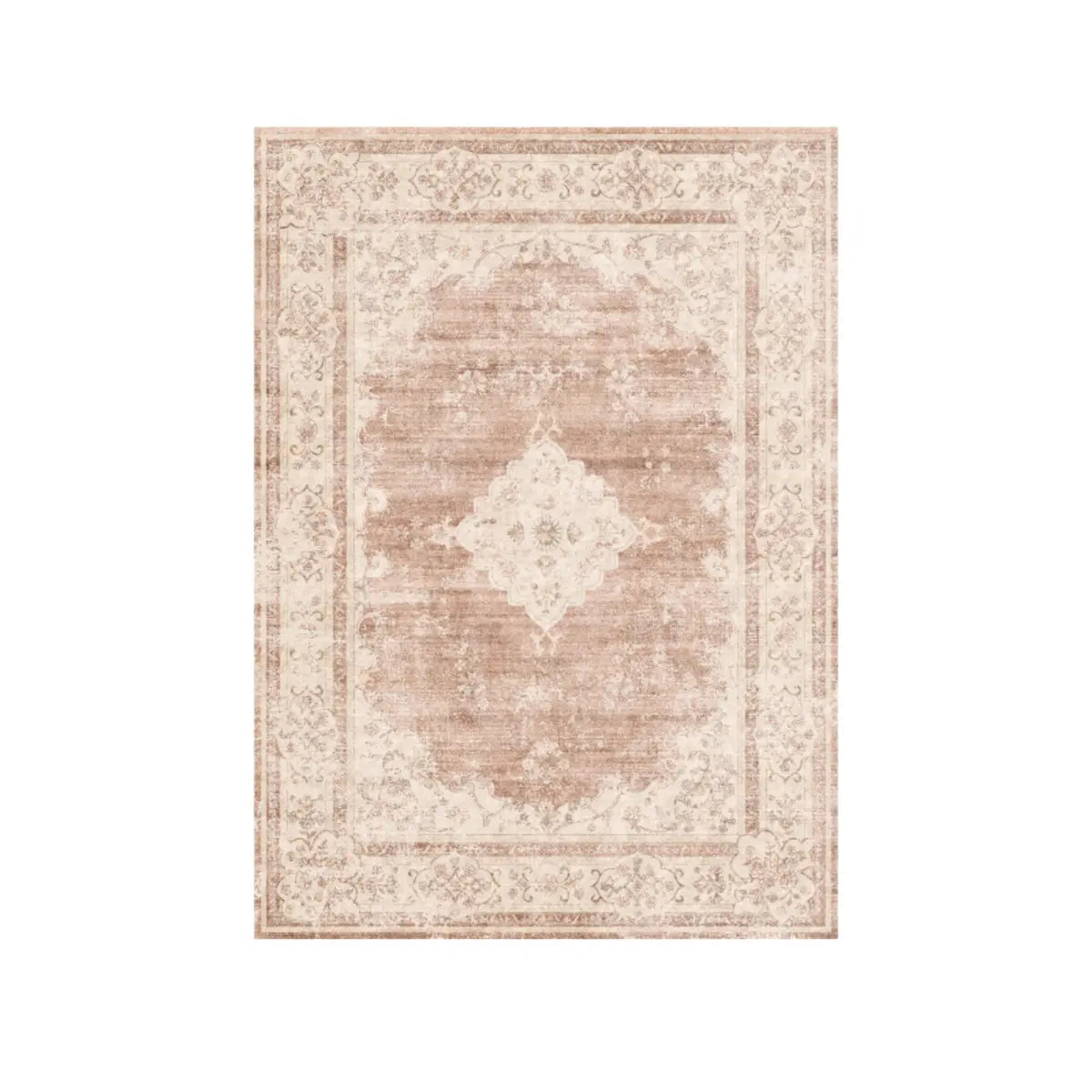 Moroccan Rectangular Beige Machine-Made Area Rug Image - 2