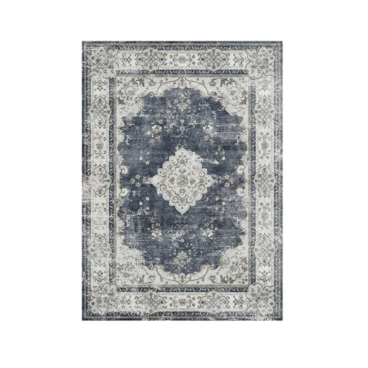 Moroccan Rectangular Beige Machine-Made Area Rug Image - 5