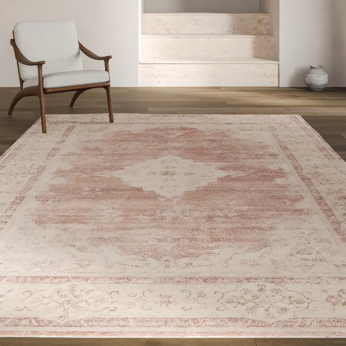 Moroccan Rectangular Beige Machine-Made Area Rug Image - 8