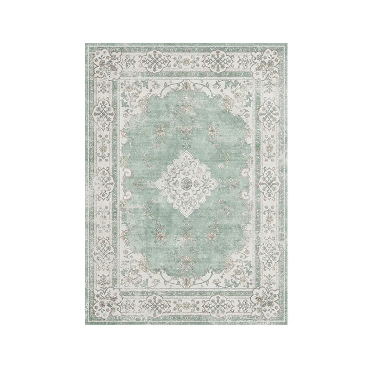 Moroccan Rectangular Beige Machine-Made Area Rug Image - 9