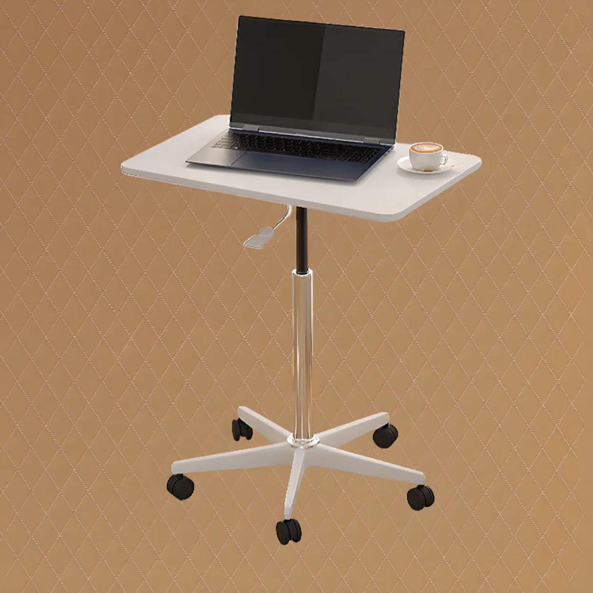 Movable Adjustable White Wooden Small Narrow Desk Image - 10