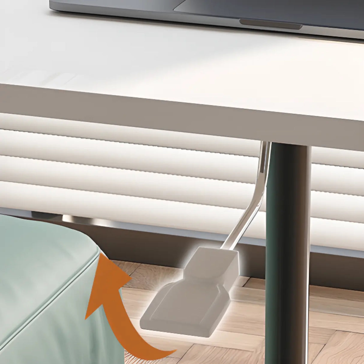 Movable Adjustable White Wooden Small Narrow Desk Image - 6