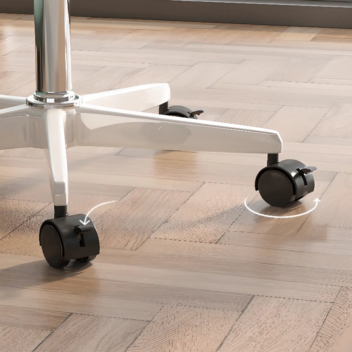 Movable Adjustable White Wooden Small Narrow Desk Image - 8