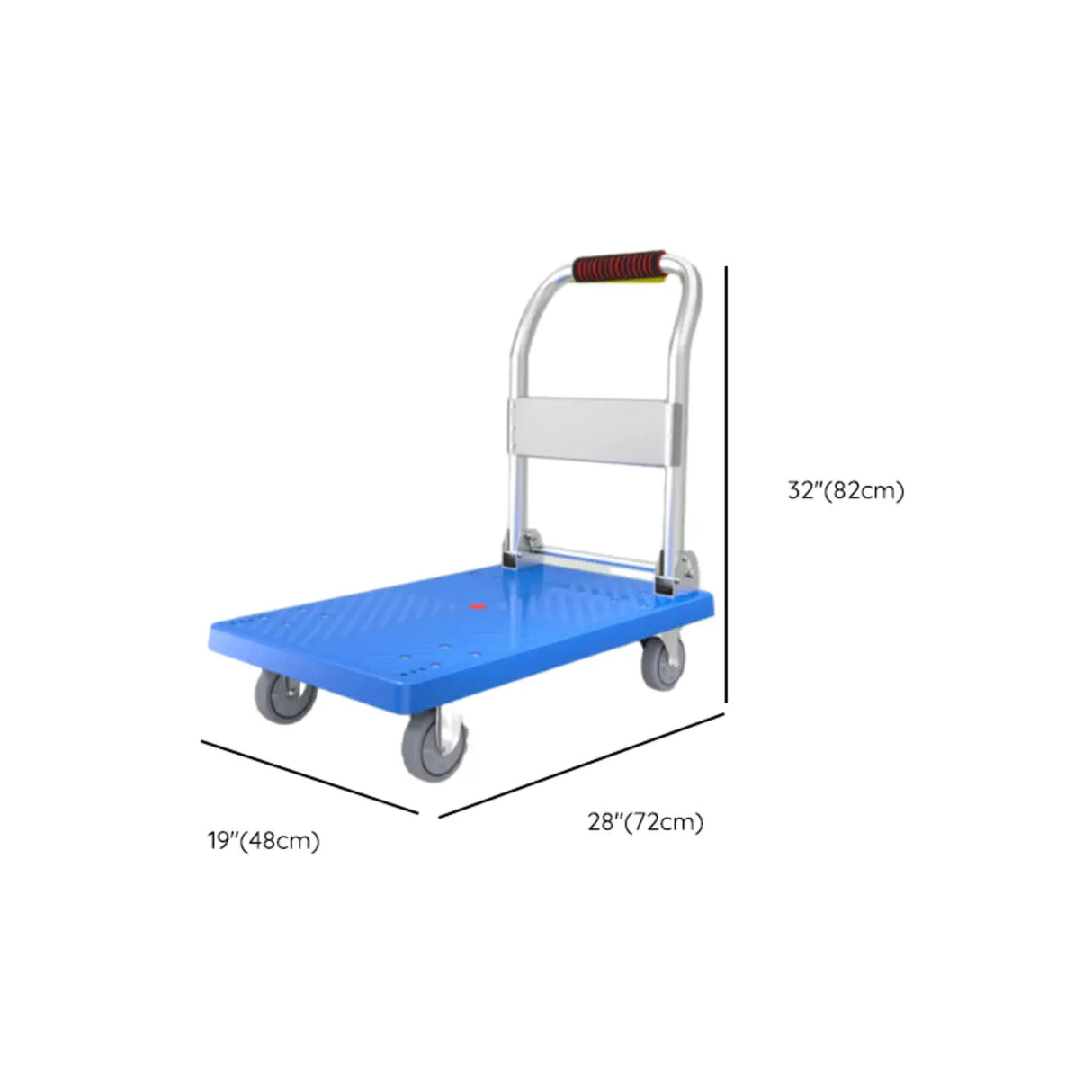 Movable Black Flat Utility Cart with Four Casters Image - 11