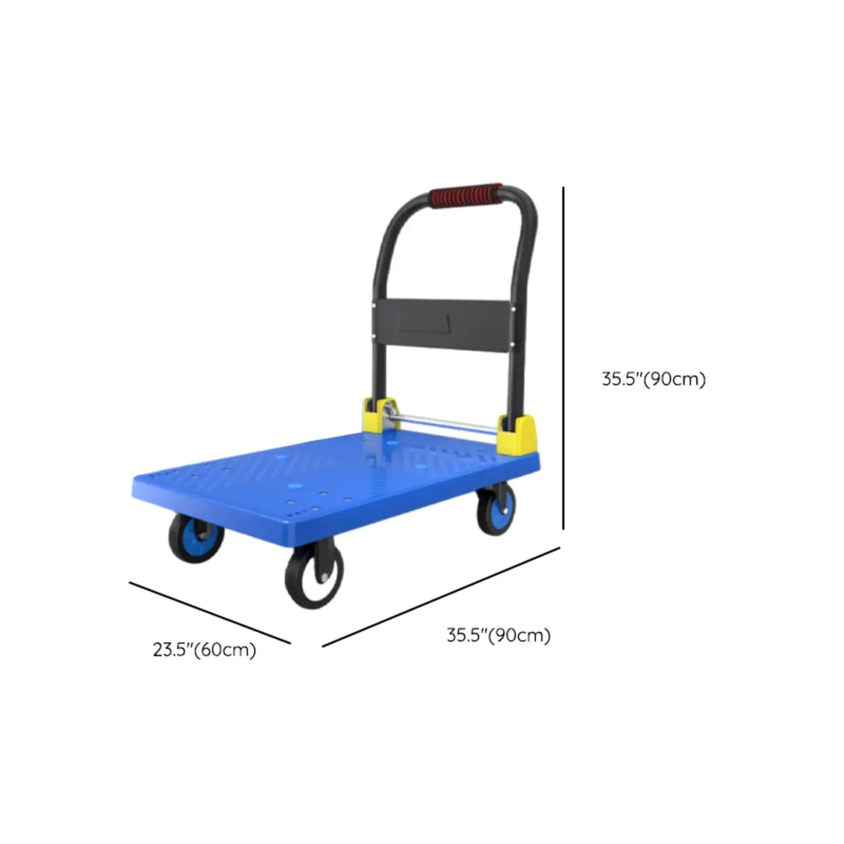 Movable Black Flat Utility Cart with Four Casters Image - 13