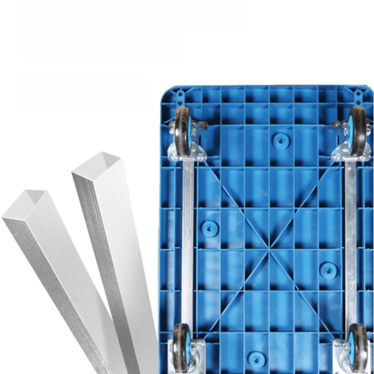 Movable Black Flat Utility Cart with Four Casters Image - 9