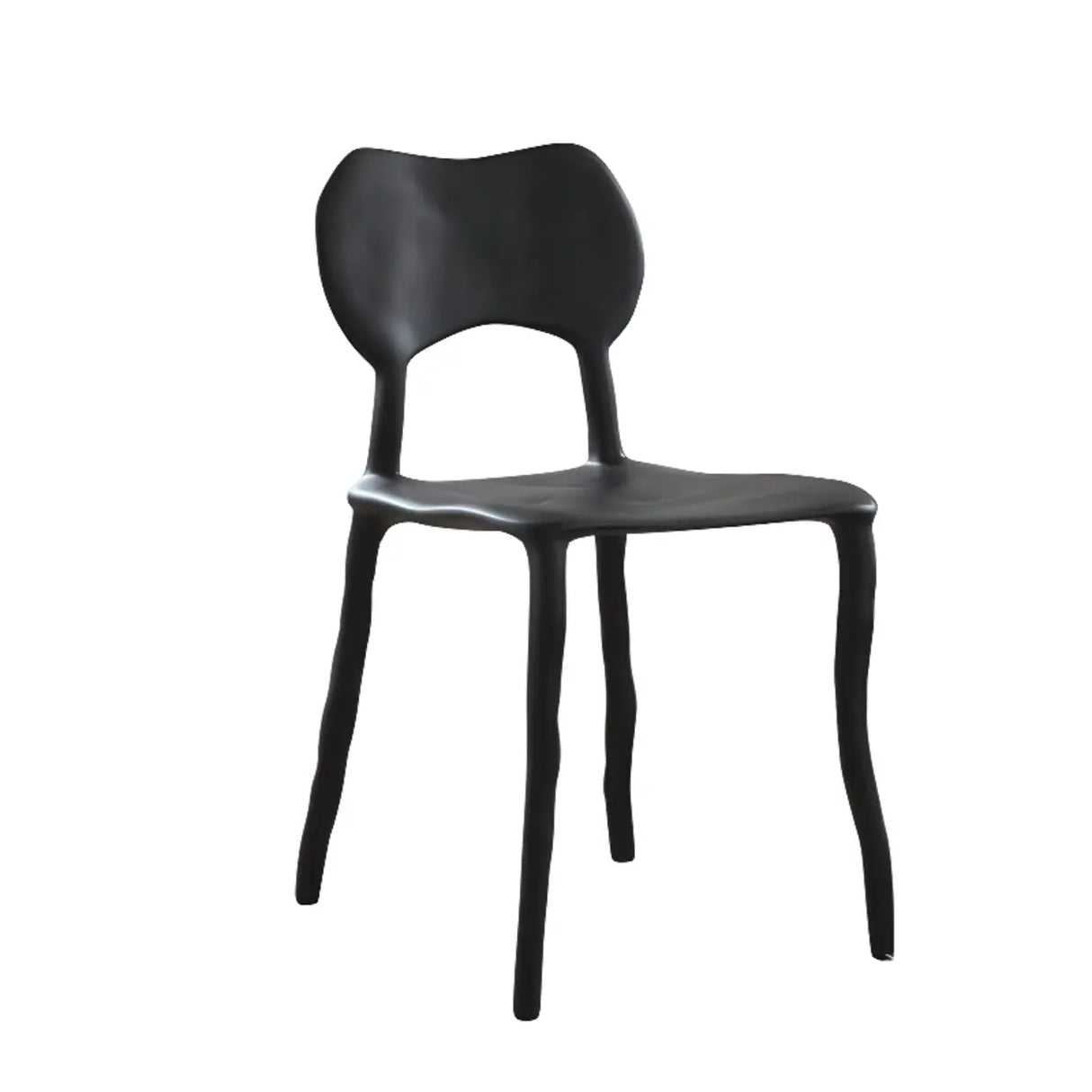 Multi-Color Curved Armless Low Back Resin Dining Chair Image - 10