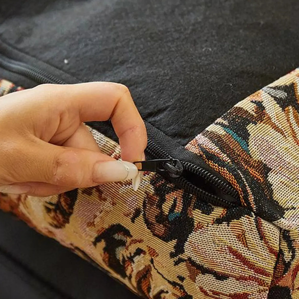 Multi-Color Recessed Arm Rocking Chair with Slipcover Image - 11