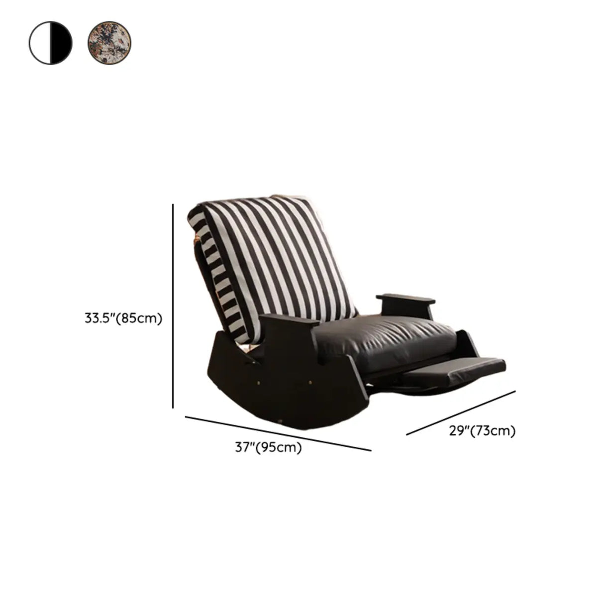 Multi-Color Recessed Arm Rocking Chair with Slipcover