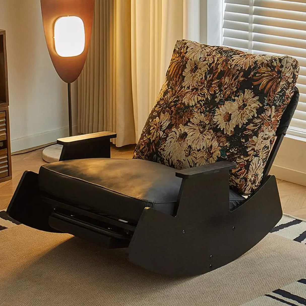 Multi-Color Recessed Arm Rocking Chair with Slipcover Image - 8