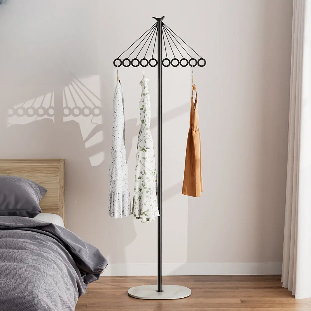 Multi-Color Tall Alloy Freestanding Entry Coat Rack Image - 10