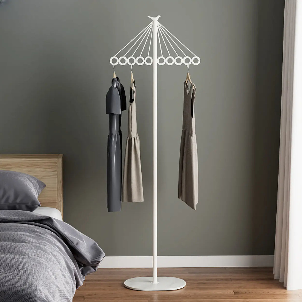 Multi-Color Tall Alloy Freestanding Entry Coat Rack Image - 12