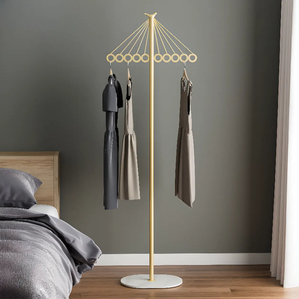 Multi-Color Tall Alloy Freestanding Entry Coat Rack Image - 13