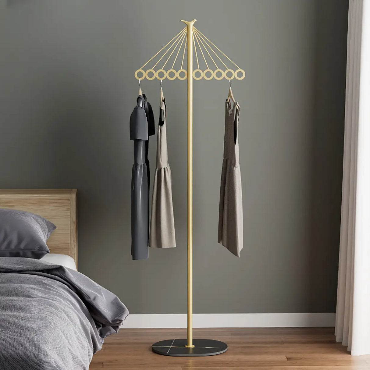 Multi-Color Tall Alloy Freestanding Entry Coat Rack Image - 14
