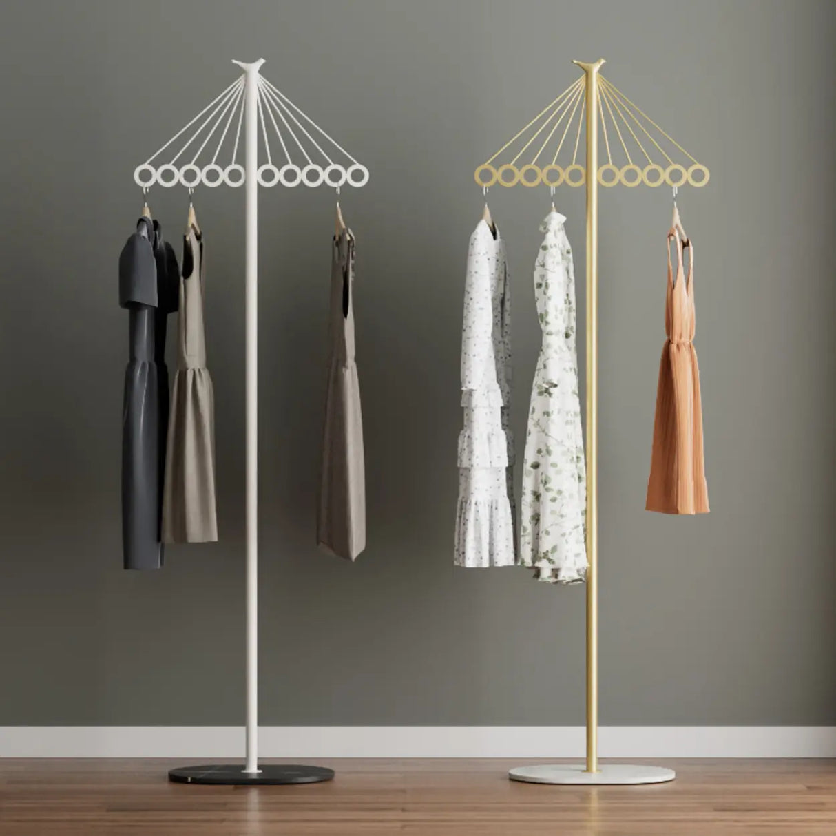 Multi-Color Tall Alloy Freestanding Entry Coat Rack Image - 1