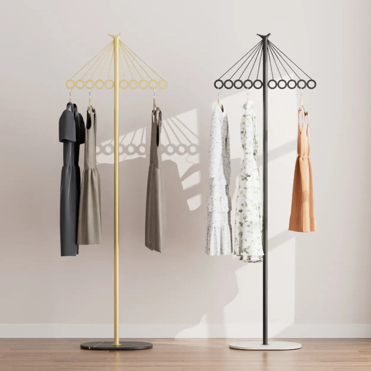 Multi-Color Tall Alloy Freestanding Entry Coat Rack Image - 2