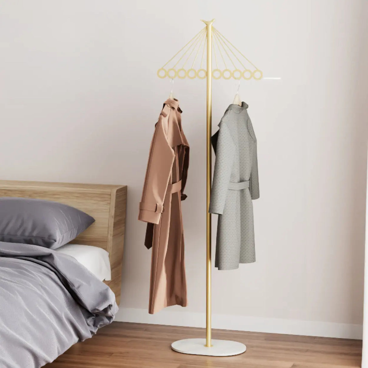 Multi-Color Tall Alloy Freestanding Entry Coat Rack Image - 3