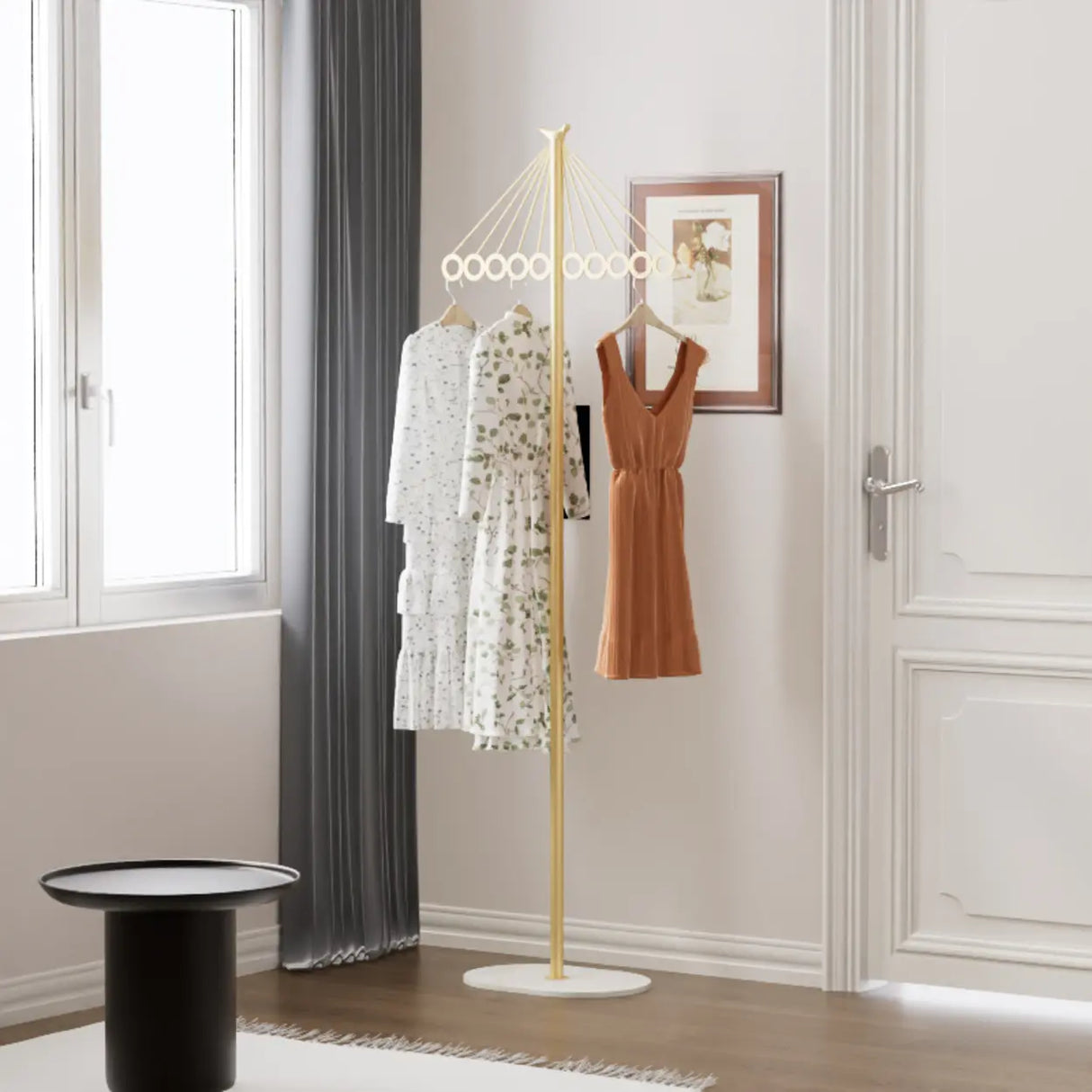 Multi-Color Tall Alloy Freestanding Entry Coat Rack Image - 4