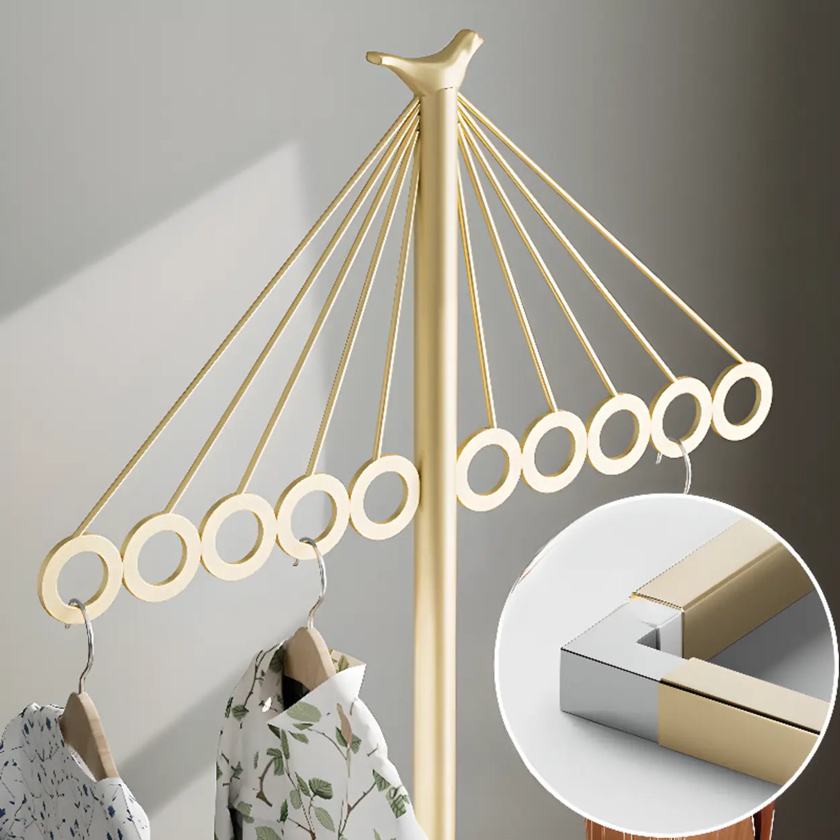 Multi-Color Tall Alloy Freestanding Entry Coat Rack Image - 7