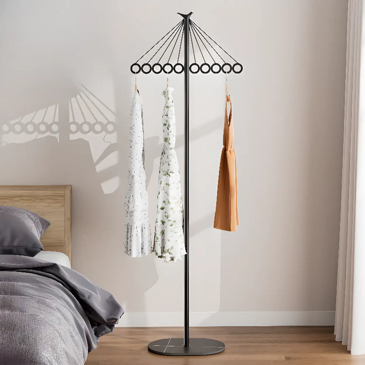 Multi-Color Tall Alloy Freestanding Entry Coat Rack Image - 9