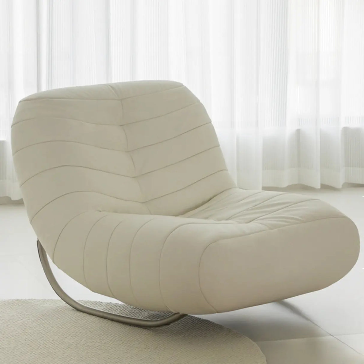 Multi-Color Upholstered Silver Metal Leg Rocking Chair Image - 11