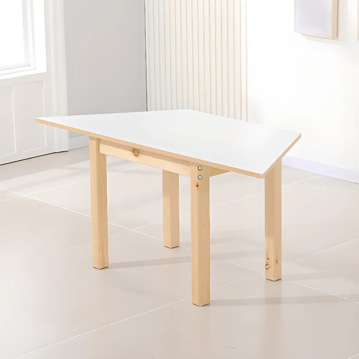 Multi-Color Wood Structure Splicing Kids Activity Desk Image - 5