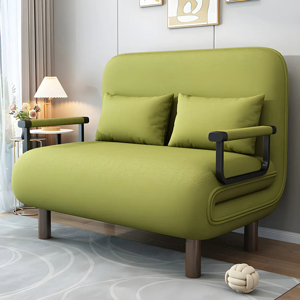 Multi-Function Sponge Modular Linen Sleeper Sofa with Arms Image - 8