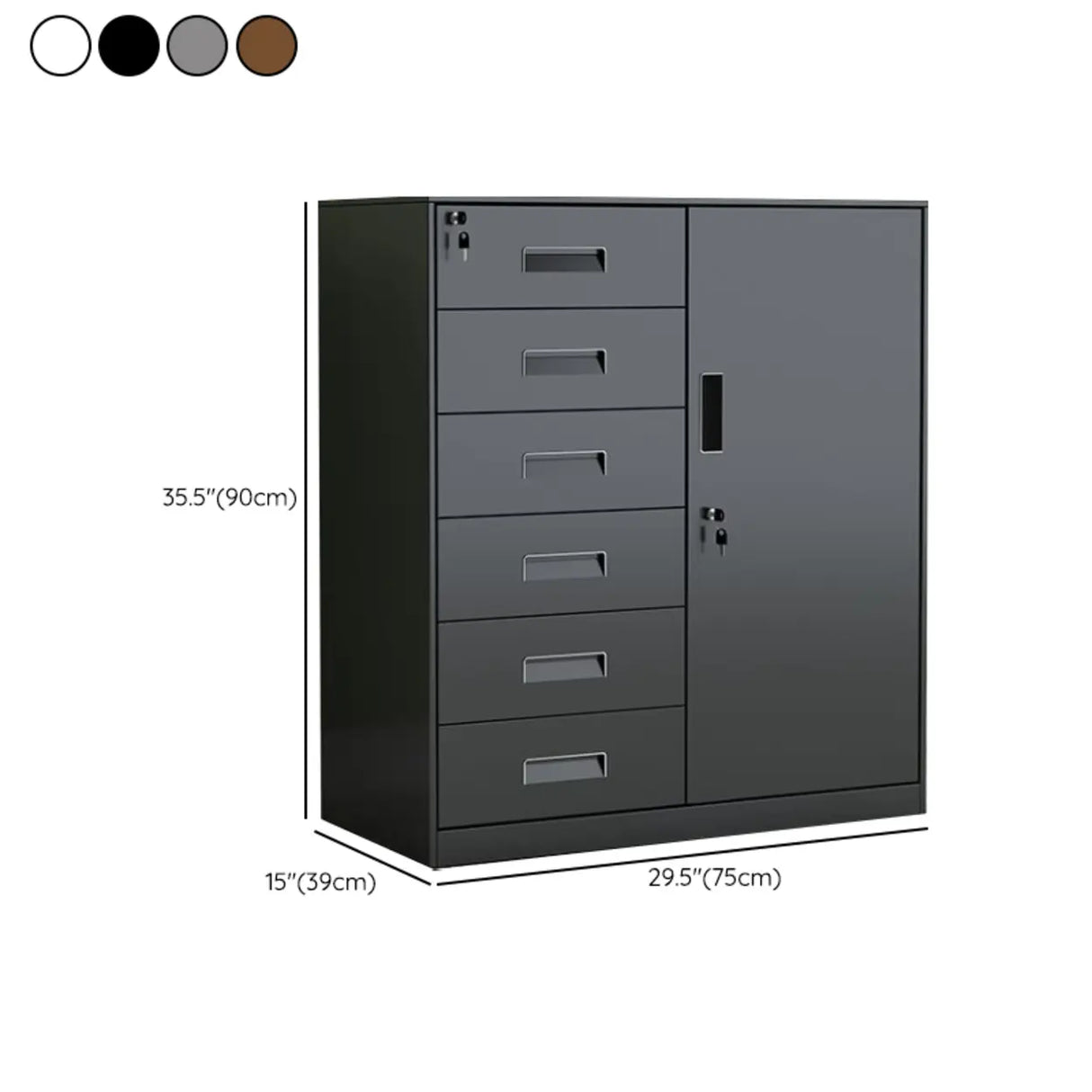 Multi-Functional Black Steel Lock Storage Filing Cabinet Image - 24