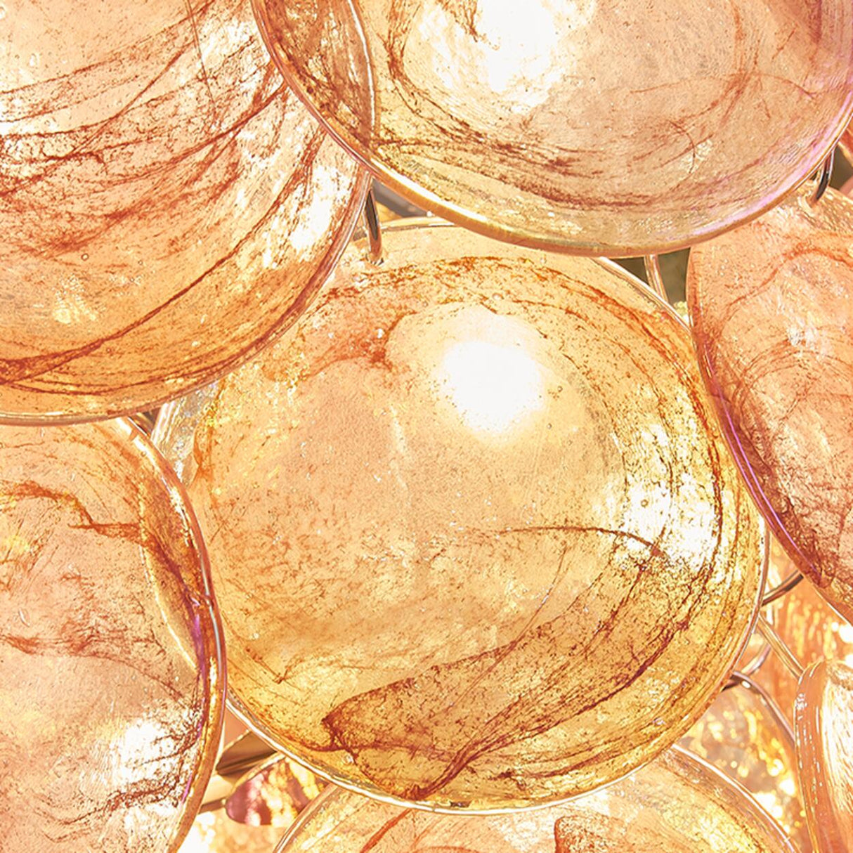 Multi-Tier Art Deco Green Glass Disc Chandelier Image - 10