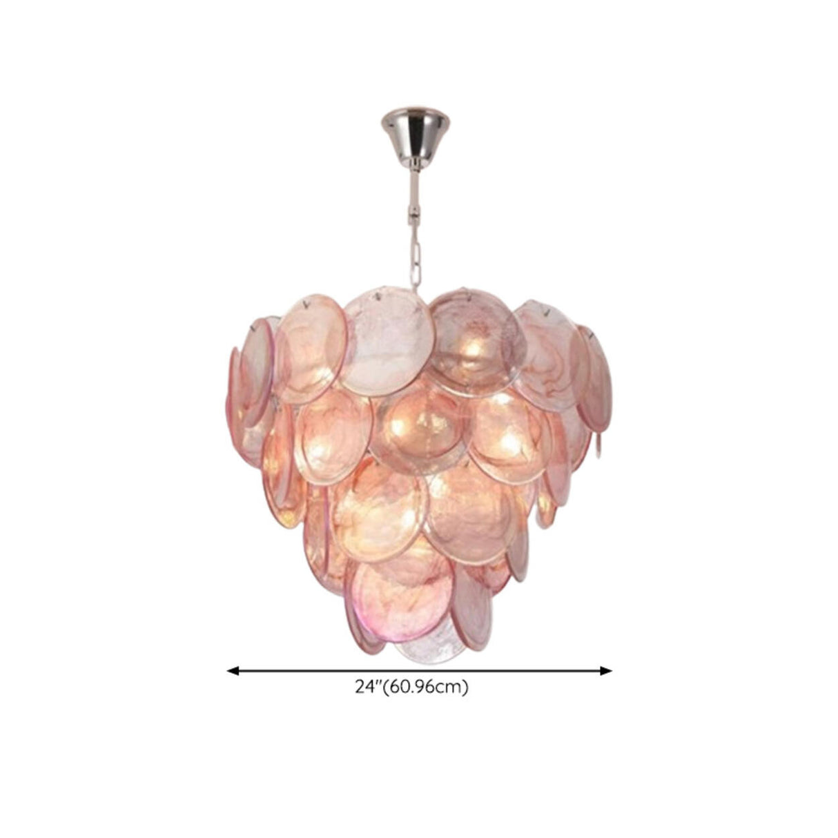 Multi-Tier Art Deco Green Glass Disc Chandelier Image - 16