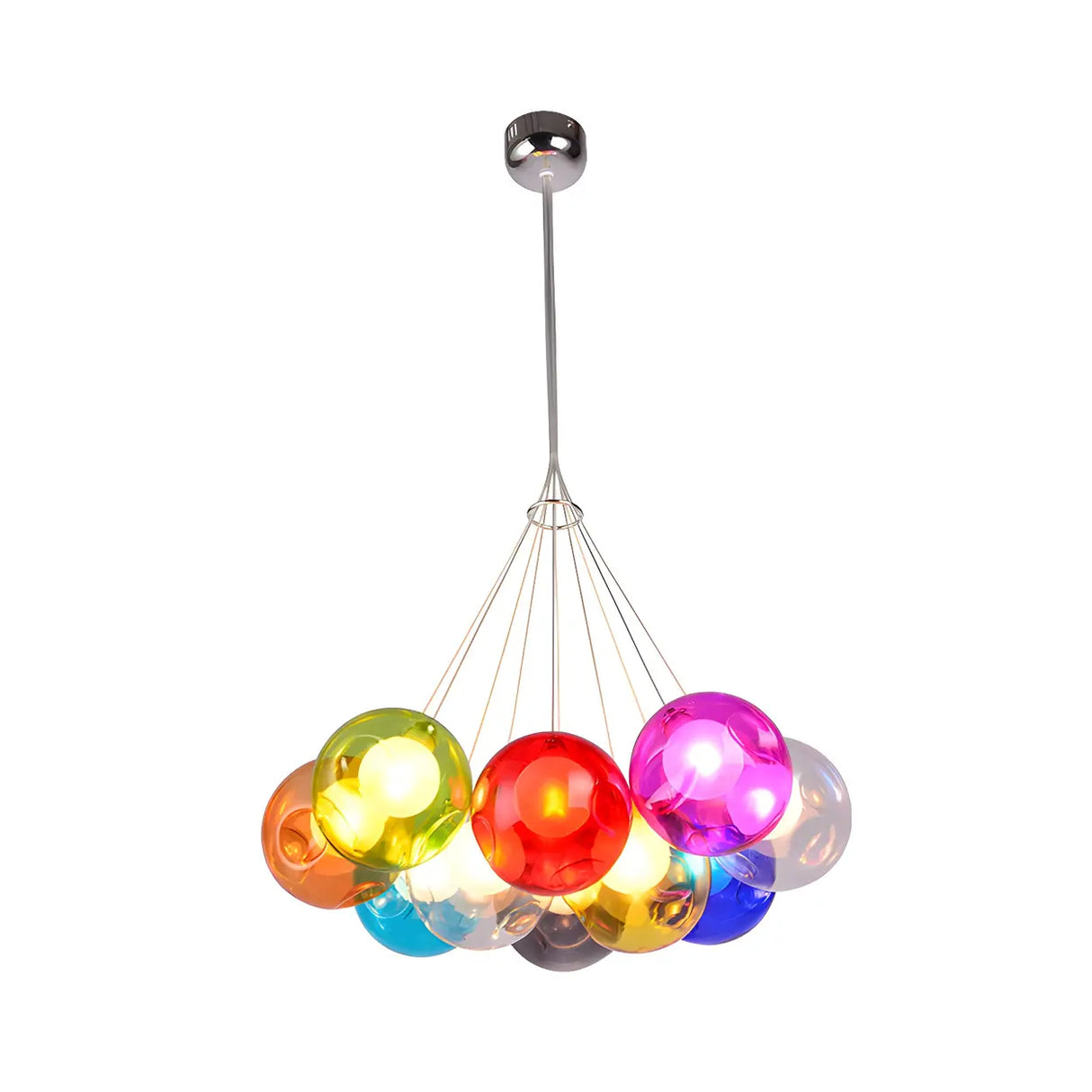 Multicolor Glass Bubble Dining Room Haning Chandelier Image - 3