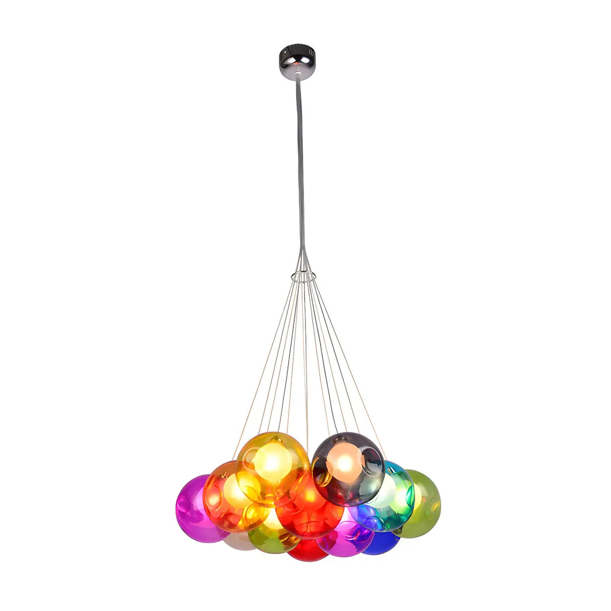 Multicolor Glass Bubble Dining Room Haning Chandelier Image - 4