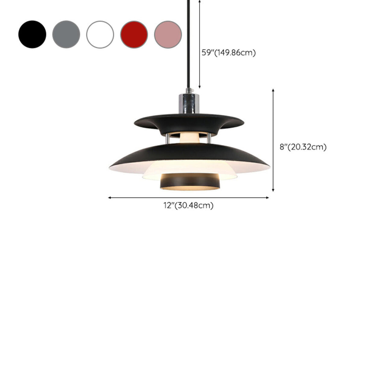 Multicolor Layered Geometric Dining Room Pendant Light