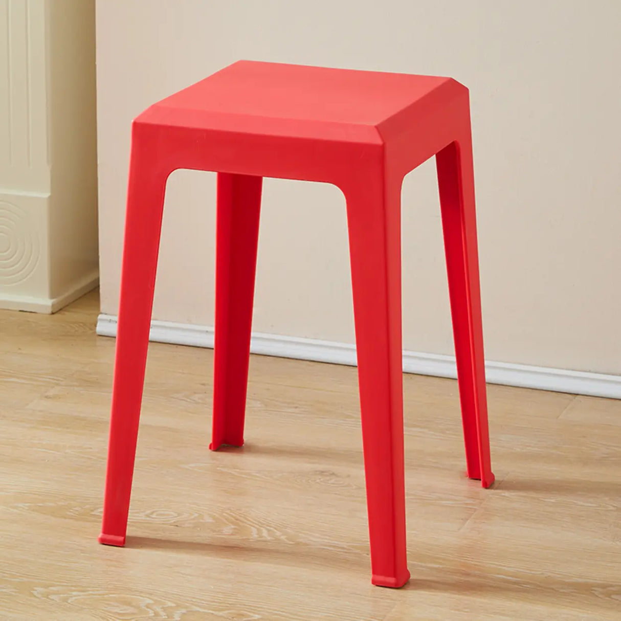 Multicolor Minimalist Square Plastic Backless Office Stool Image - 10