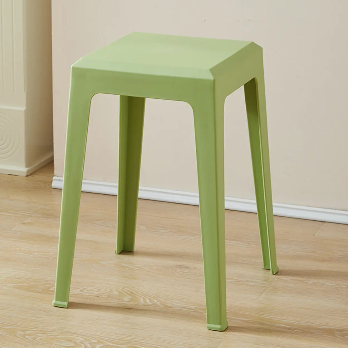 Multicolor Minimalist Square Plastic Backless Office Stool Image - 12