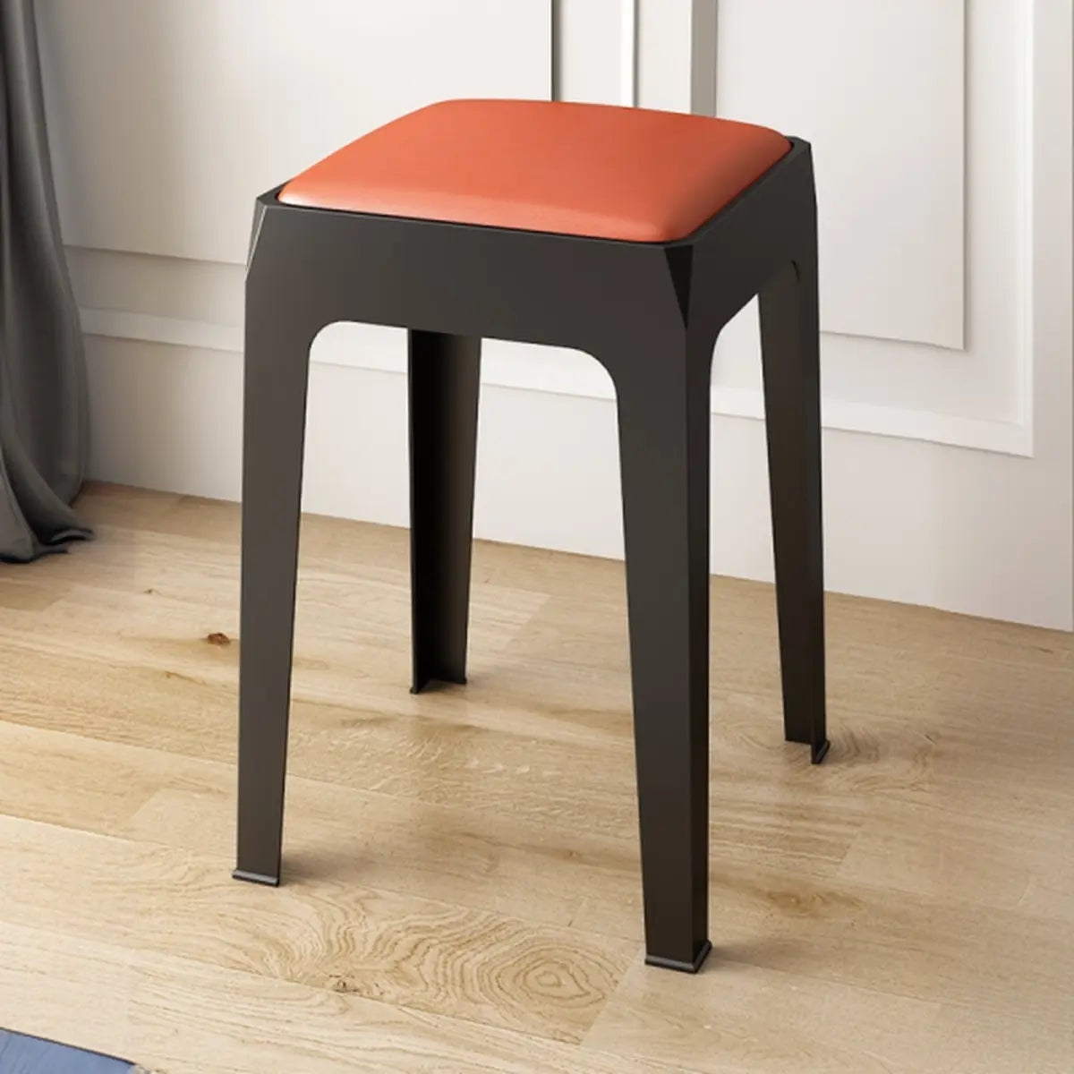 Multicolor Minimalist Square Plastic Backless Office Stool Image - 24