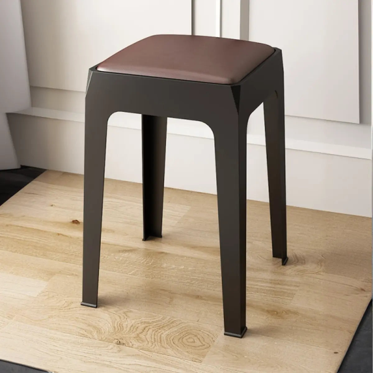 Multicolor Minimalist Square Plastic Backless Office Stool Image - 25