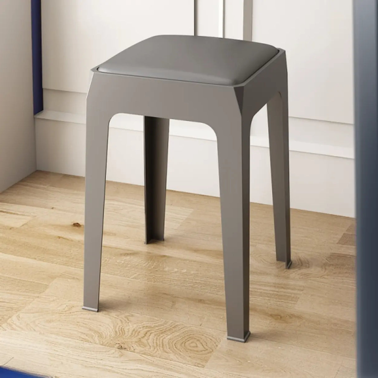 Multicolor Minimalist Square Plastic Backless Office Stool Image - 16