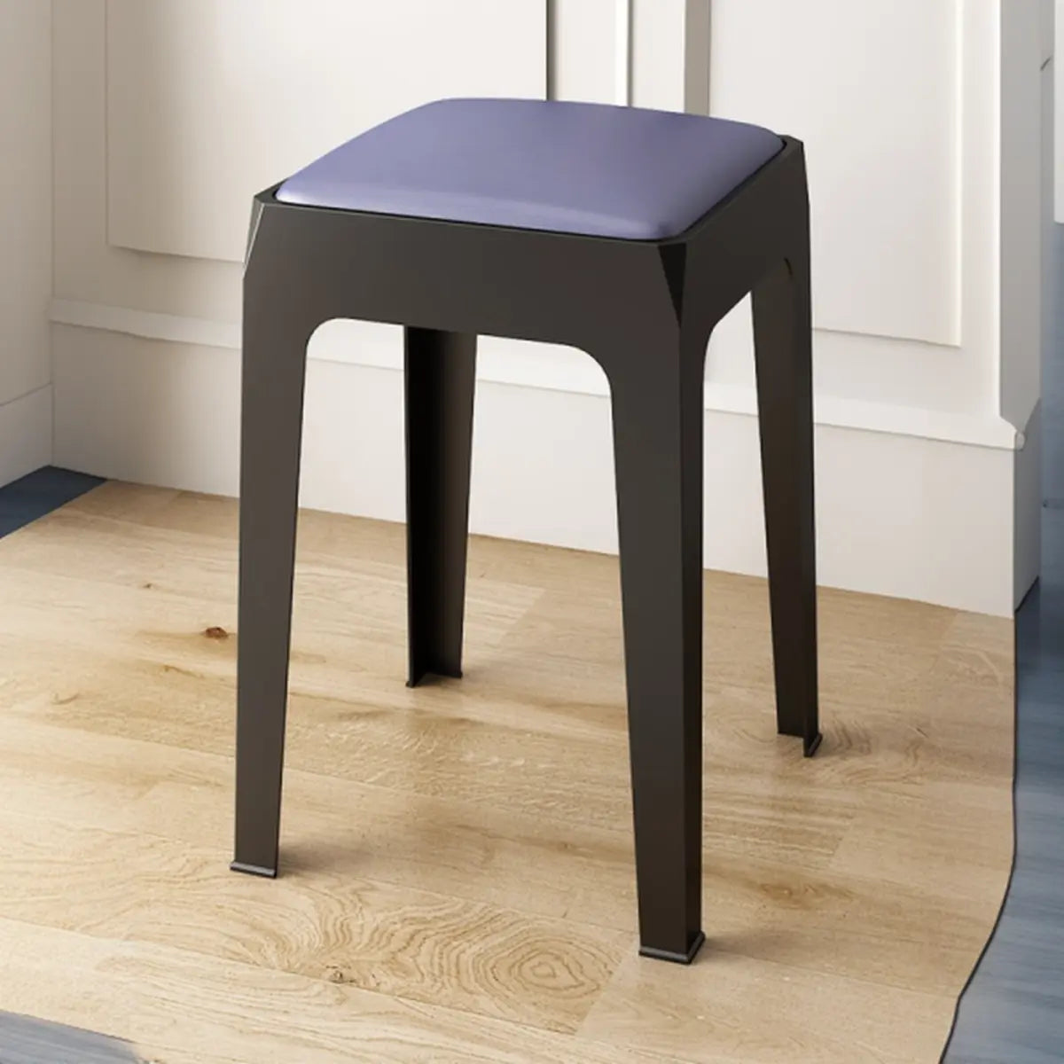 Multicolor Minimalist Square Plastic Backless Office Stool Image - 26