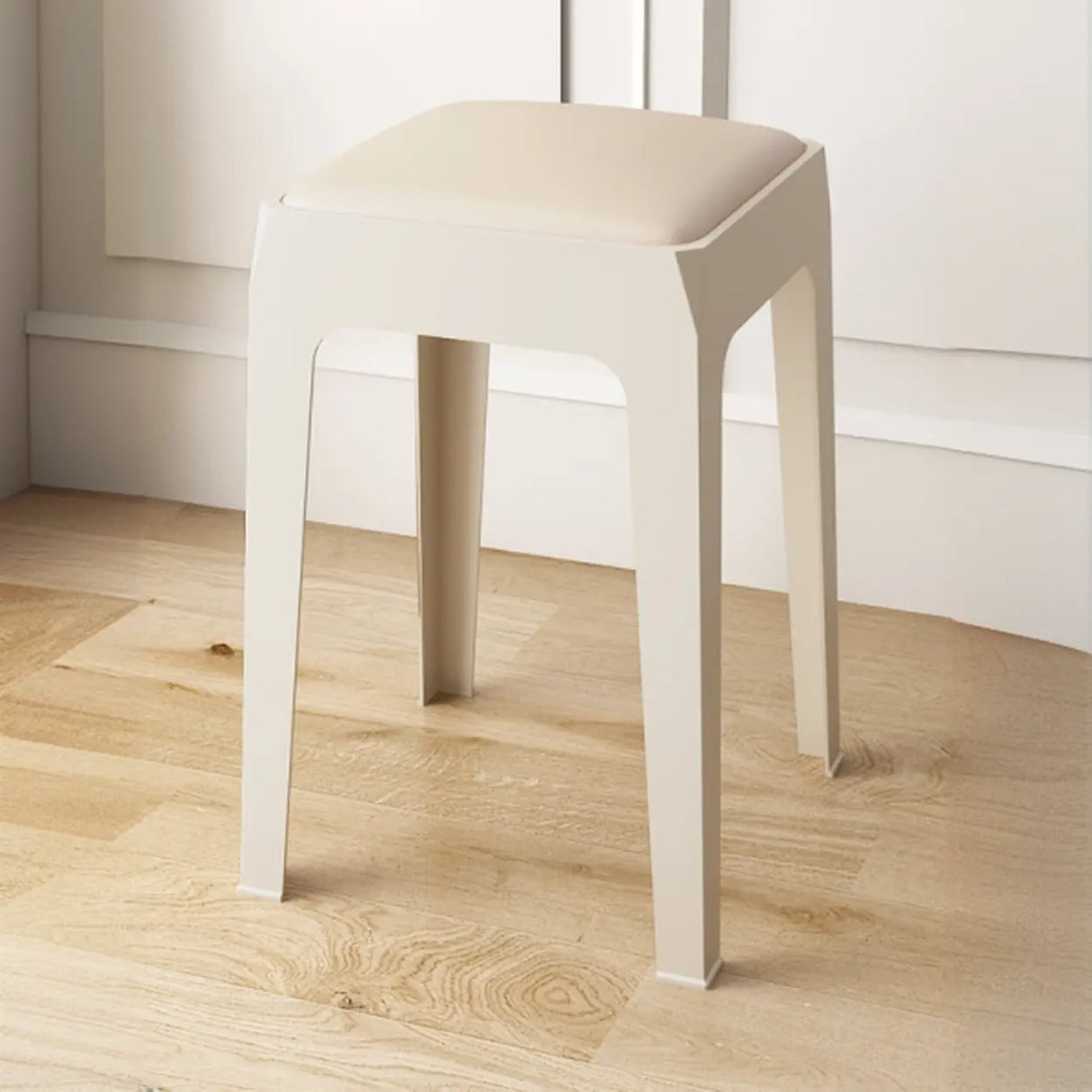 Multicolor Minimalist Square Plastic Backless Office Stool Image - 17