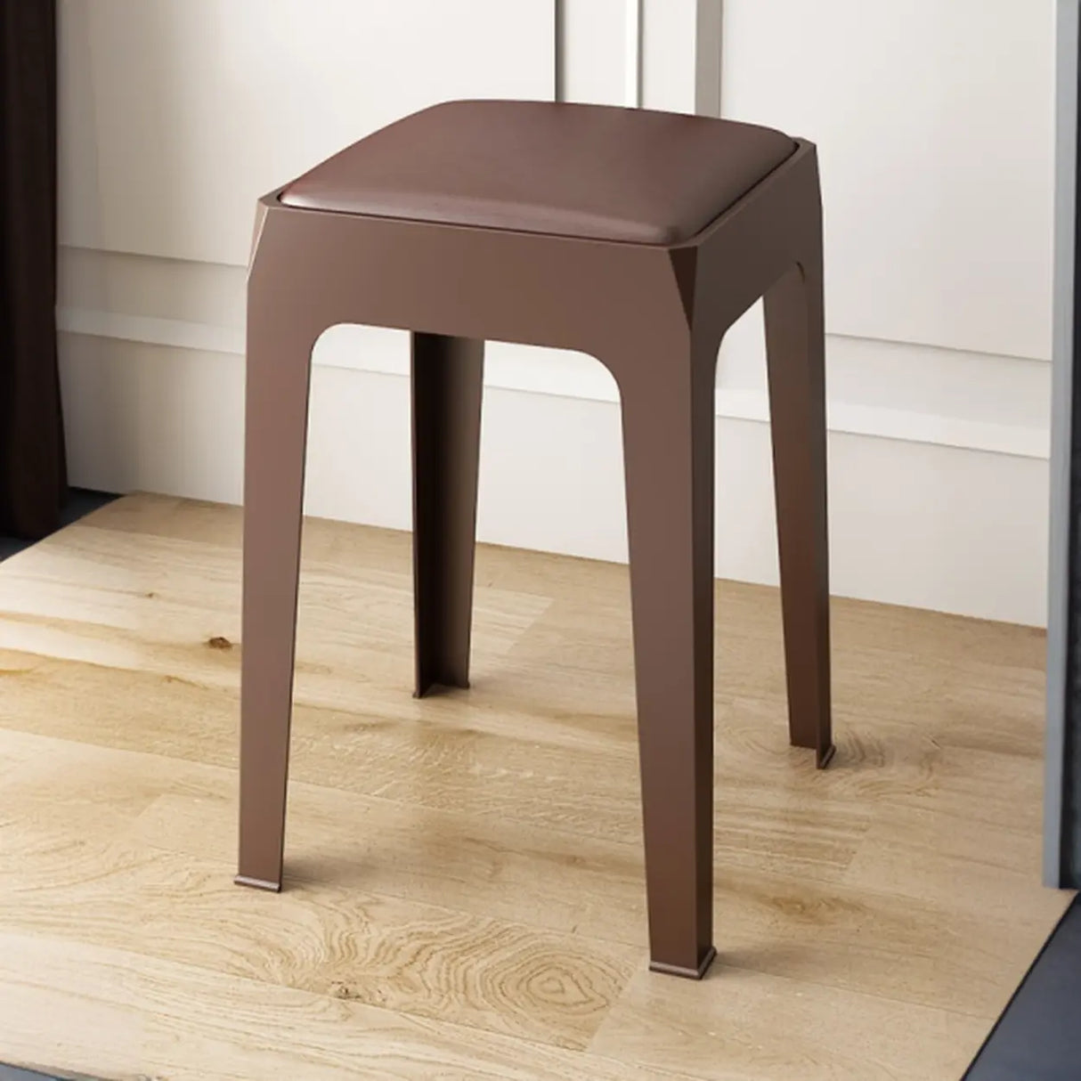 Multicolor Minimalist Square Plastic Backless Office Stool Image - 18