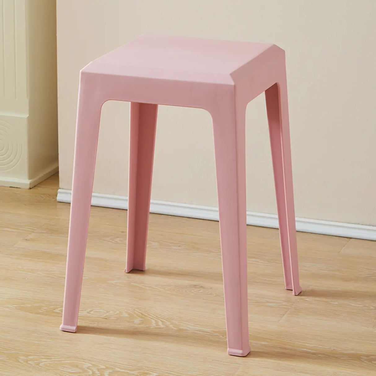 Multicolor Minimalist Square Plastic Backless Office Stool Image - 2