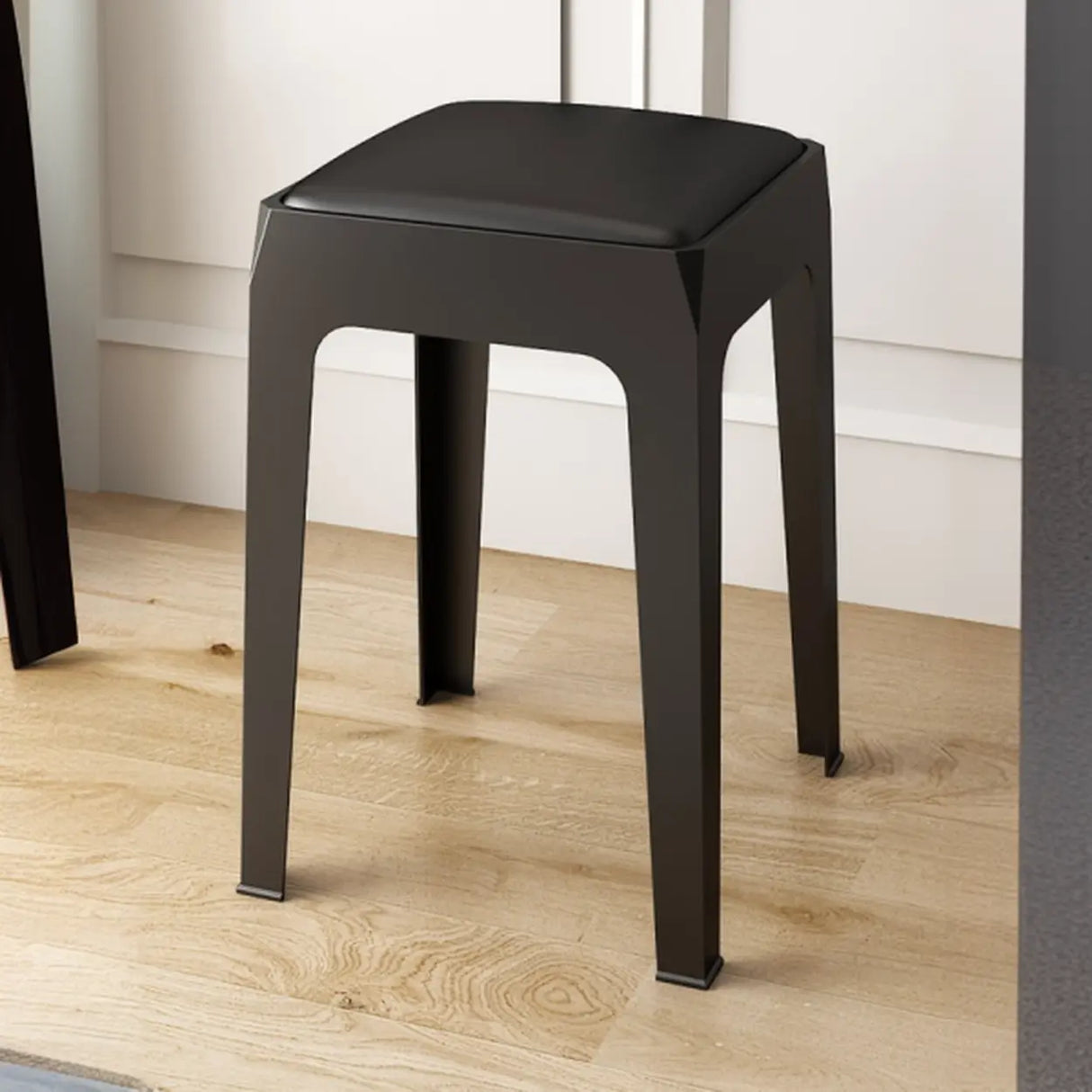 Multicolor Minimalist Square Plastic Backless Office Stool Image - 22