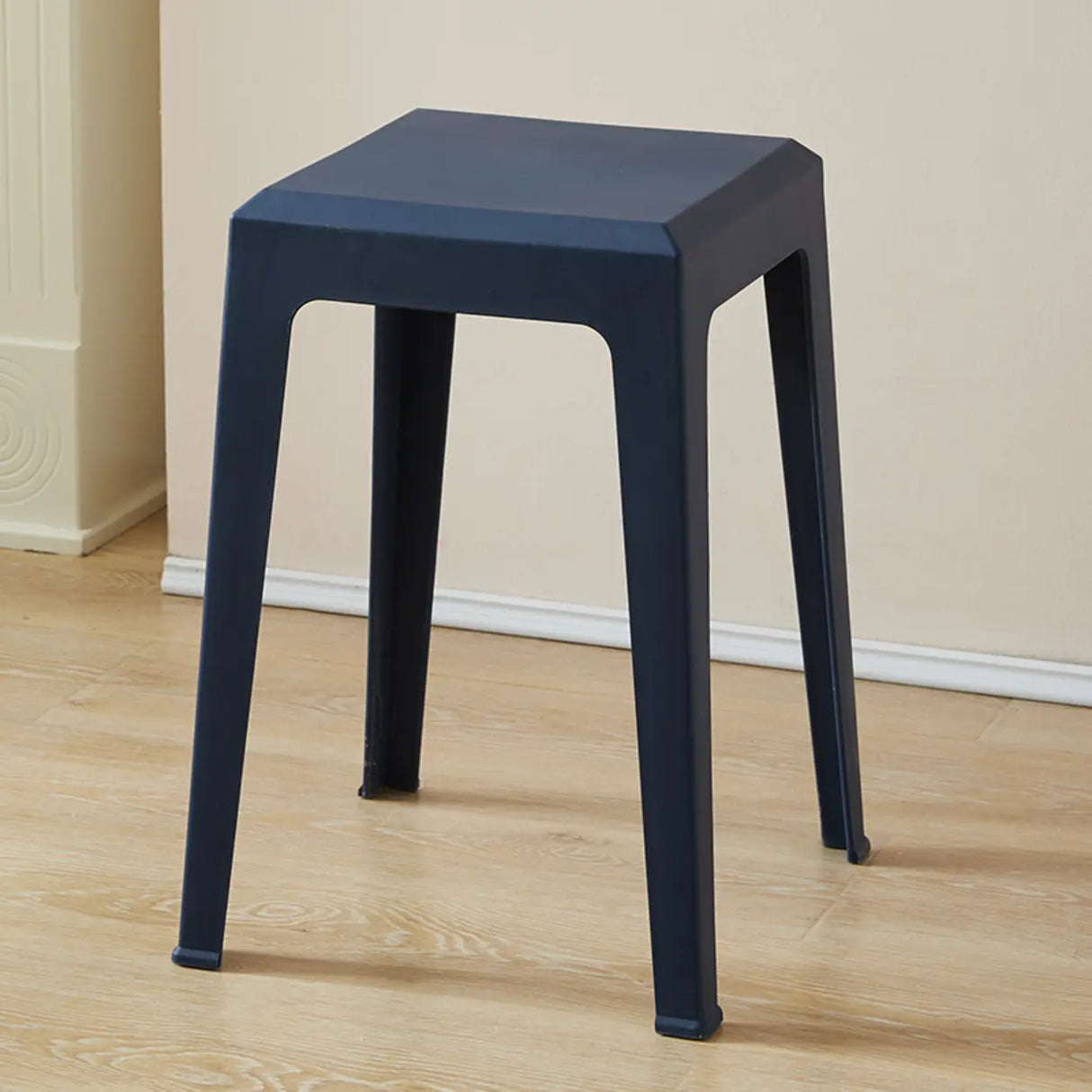 Multicolor Minimalist Square Plastic Backless Office Stool Image - 3