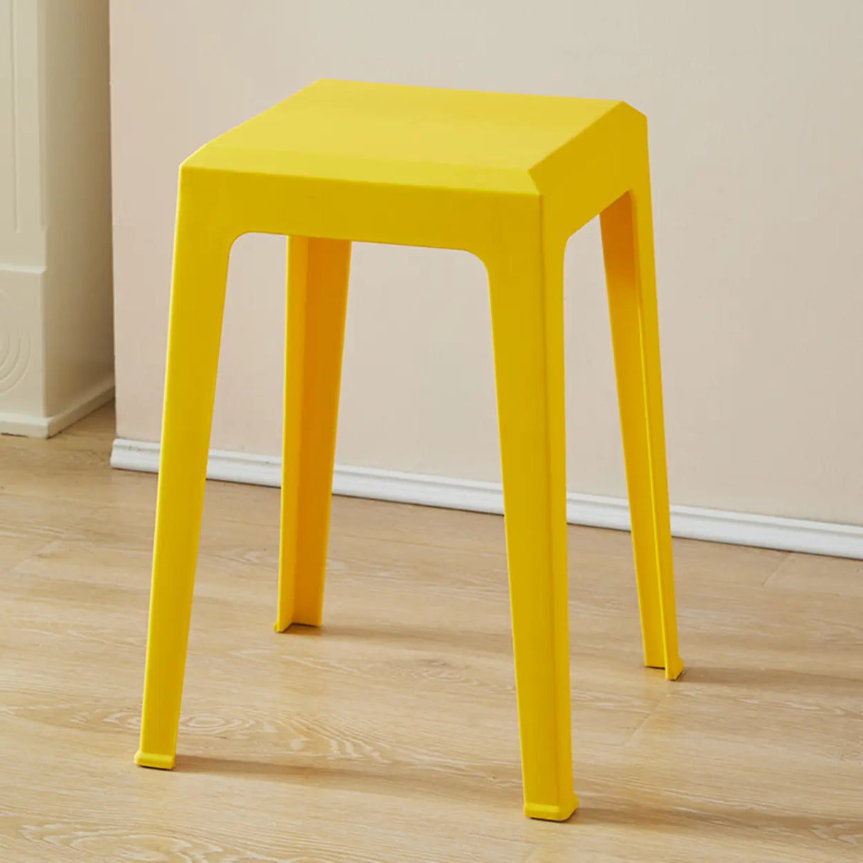Multicolor Minimalist Square Plastic Backless Office Stool Image - 5