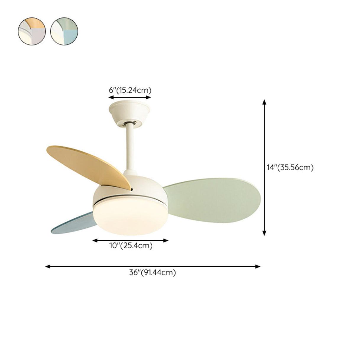 Multicolor Wooden Blades Modern LED Ceiling Fan Light