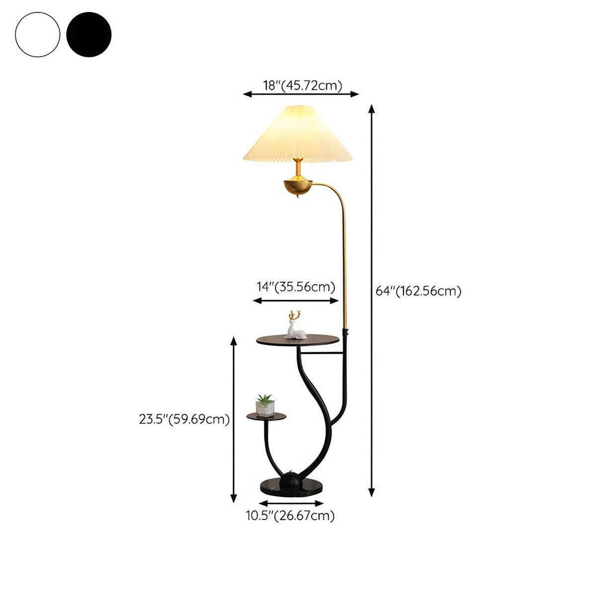 Multifunctional White Pagoda Floor Lamp with Shelves
