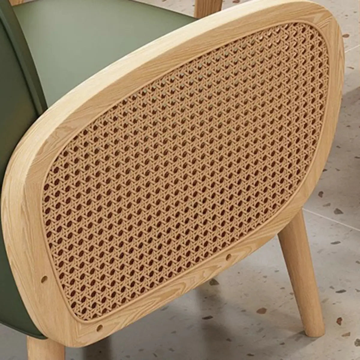 Nappa Leather Fixed Back Wooden Four Legs Arm Chair Image - 9