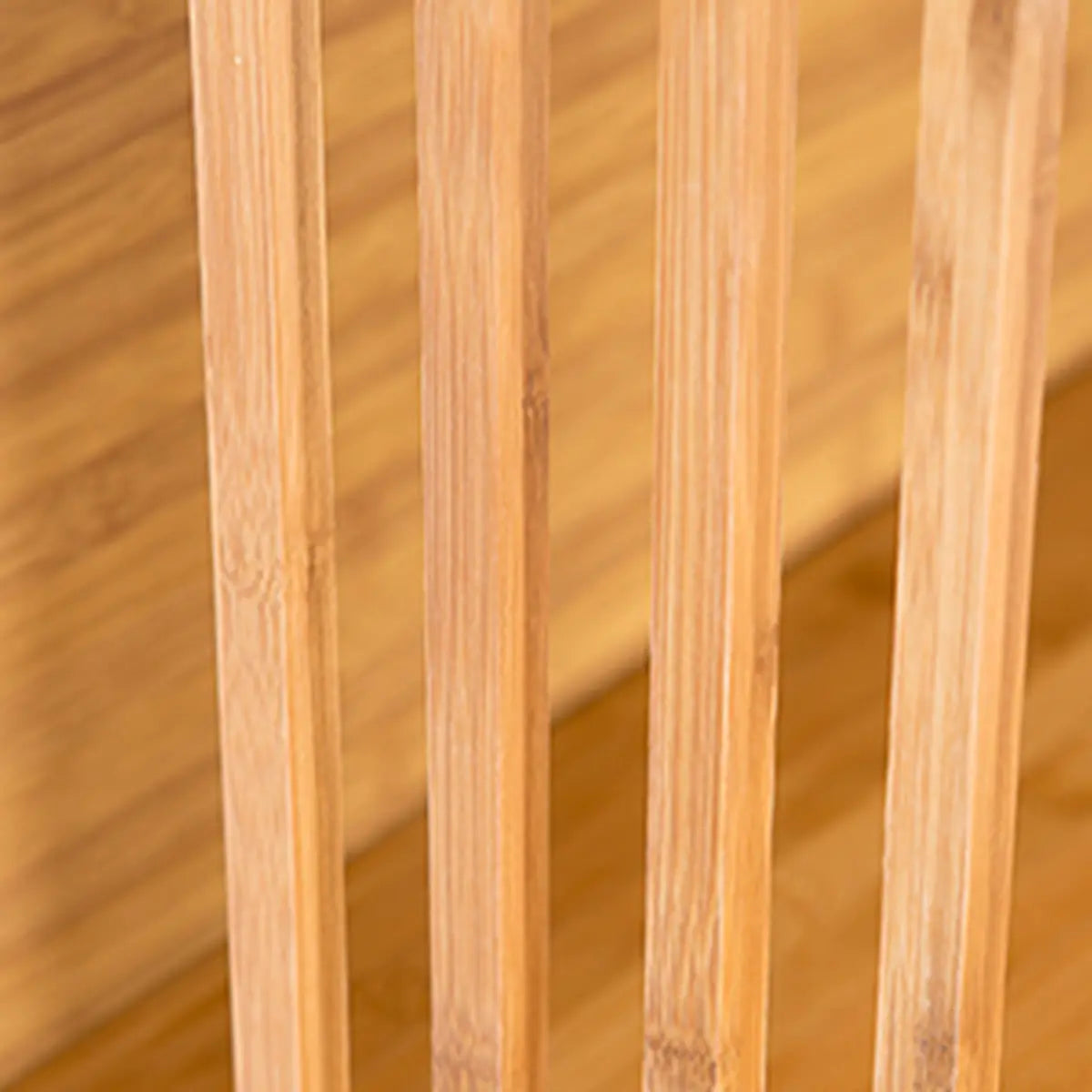 Narrow Bamboo Open Storage Buffet with Shelves and Hutch Image - 6