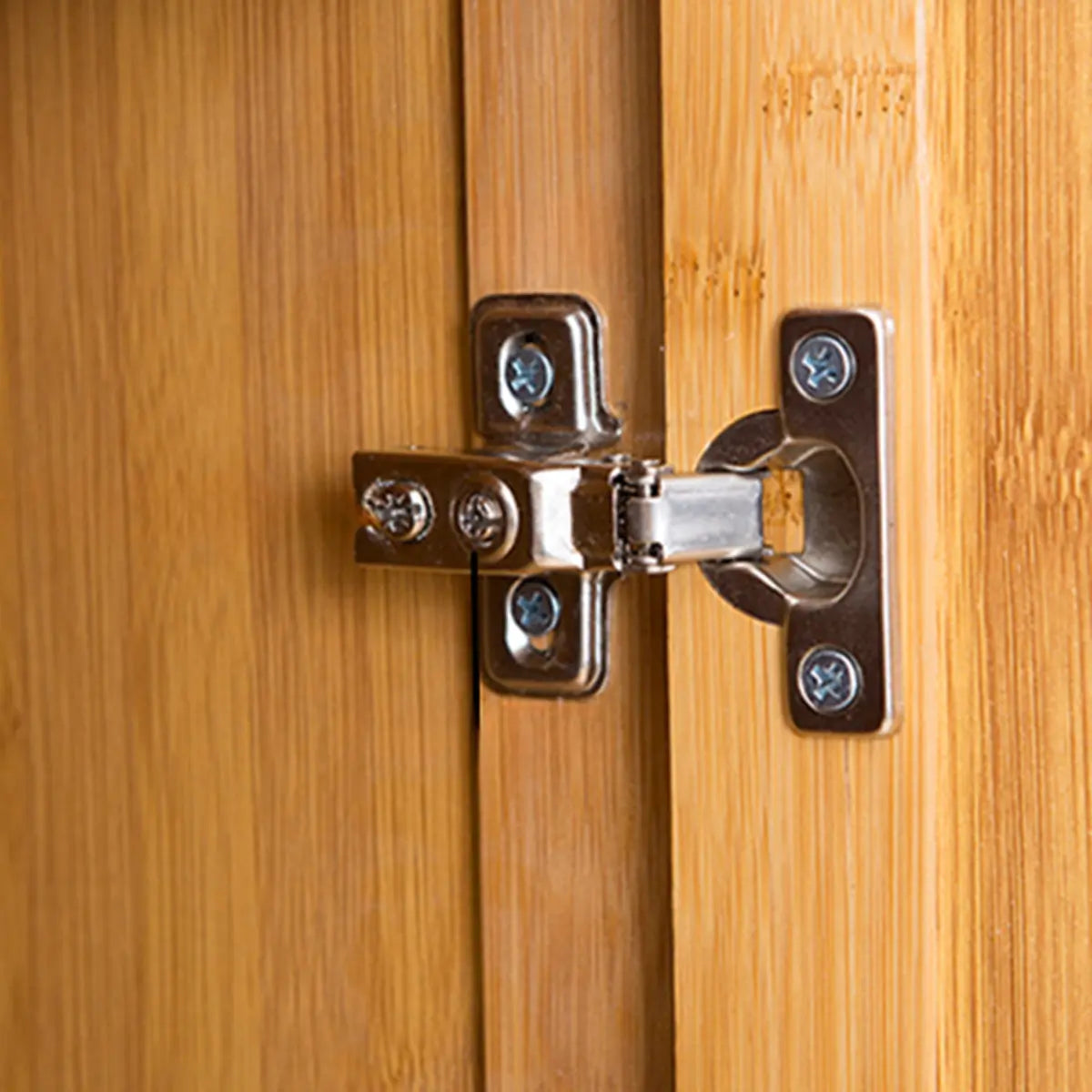Narrow Bamboo Open Storage Buffet with Shelves and Hutch Image - 7